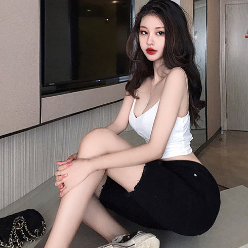 ベロア インナーキャミソール カップ付き vネック セクシー ブラキャミソール へそ出し レディース おしゃれ 無地 ベアトップ ノースリーブ 重ね着 ブラトップ 86DZHIJ-003