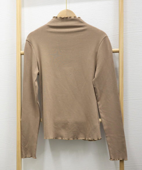 メロウトップス 重ね着ハイネックインナー トップス レディース きれいめ レイヤード ピーチ起毛インナー プチプラ 韓国ファッション カットソーオフィスカジュアル 86FS-001