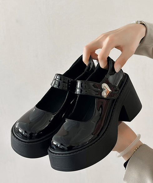 厚底ローファー韓国風 レディース美脚くつ 太ヒールパンプス 歩きやすい 厚底シューズ チャンキーヒール PUレザー靴 疲れない おしゃれ ドレスシューズ メイド靴 86GCHUANG-001