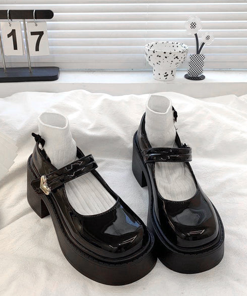 厚底ローファー韓国風 レディース美脚くつ 太ヒールパンプス 歩きやすい 厚底シューズ チャンキーヒール PUレザー靴 疲れない おしゃれ ドレスシューズ メイド靴 86GCHUANG-001