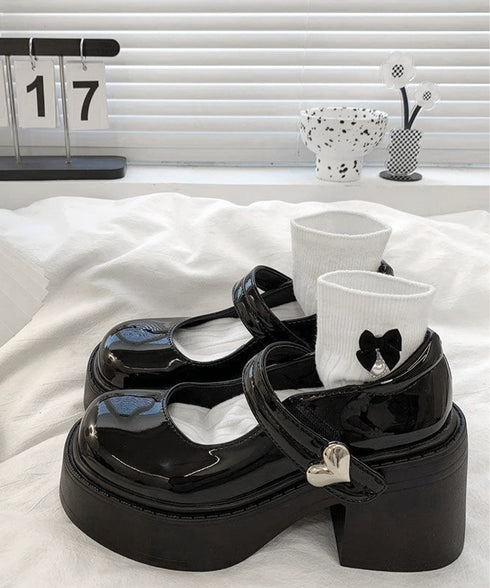 厚底ローファー韓国風 レディース美脚くつ 太ヒールパンプス 歩きやすい 厚底シューズ チャンキーヒール PUレザー靴 疲れない おしゃれ ドレスシューズ メイド靴 86GCHUANG-001