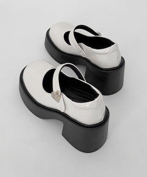 厚底ローファー韓国風 レディース美脚くつ 太ヒールパンプス 歩きやすい 厚底シューズ チャンキーヒール PUレザー靴 疲れない おしゃれ ドレスシューズ メイド靴 86GCHUANG-001