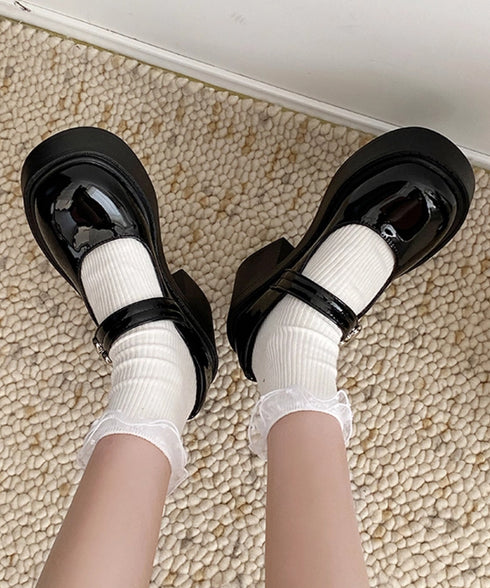 厚底ローファー韓国風 レディース美脚くつ 太ヒールパンプス 歩きやすい 厚底シューズ チャンキーヒール PUレザー靴 疲れない おしゃれ ドレスシューズ メイド靴 86GCHUANG-001