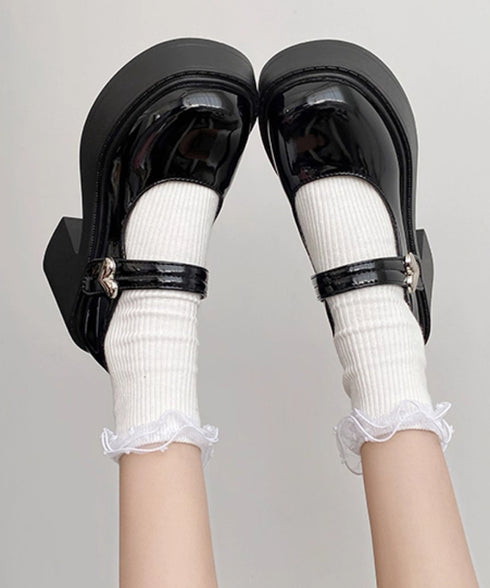 厚底ローファー韓国風 レディース美脚くつ 太ヒールパンプス 歩きやすい 厚底シューズ チャンキーヒール PUレザー靴 疲れない おしゃれ ドレスシューズ メイド靴 86GCHUANG-001