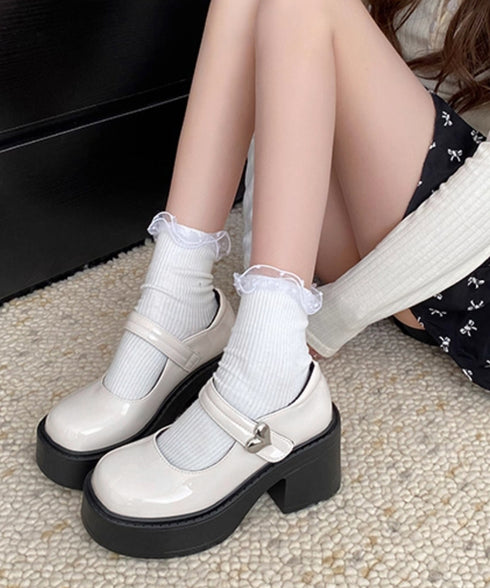 厚底ローファー韓国風 レディース美脚くつ 太ヒールパンプス 歩きやすい 厚底シューズ チャンキーヒール PUレザー靴 疲れない おしゃれ ドレスシューズ メイド靴 86GCHUANG-001