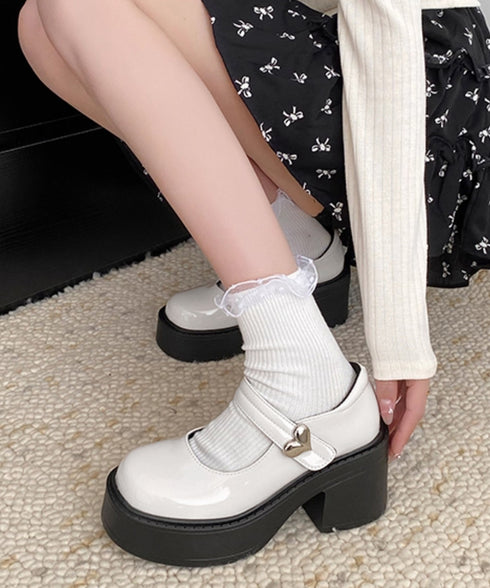 厚底ローファー韓国風 レディース美脚くつ 太ヒールパンプス 歩きやすい 厚底シューズ チャンキーヒール PUレザー靴 疲れない おしゃれ ドレスシューズ メイド靴 86GCHUANG-001