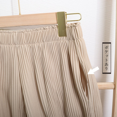 レディース ハイウエスト ハーフパンツ プリーツ ショートパンツ 春夏 ウエストゴム カジュアルパンツ 着やせ ゆったり ワイド ショーパン リラックス 短パン 86HANSHU-002