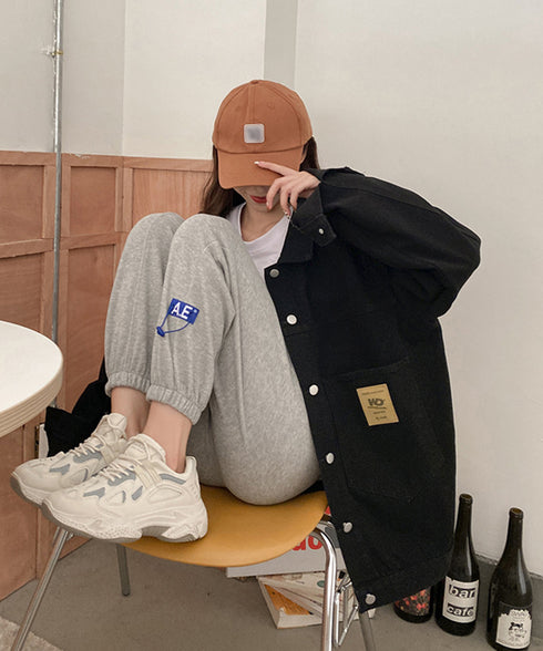 デニムジャケット レディースGジャン韓国 ゆるシルエットBF風 ライトアウター春秋冬 カジュアル レトロデニムジャンパー オーバーサイズ デニムアウター おしゃれ 86HANYAM-005