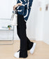 フレアスキニーパンツ スリット入りパンツ レディース ハイウエストストレッチパンツ センタープレス フレアスラックスパンツ オフィス美脚リラックスパンツ きれいめ 86HONGFU-001
