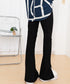 フレアスキニーパンツ スリット入りパンツ レディース ハイウエストストレッチパンツ センタープレス フレアスラックスパンツ オフィス美脚リラックスパンツ きれいめ 86HONGFU-001