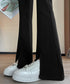 フレアスキニーパンツ スリット入りパンツ レディース ハイウエストストレッチパンツ センタープレス フレアスラックスパンツ オフィス美脚リラックスパンツ きれいめ 86HONGFU-001
