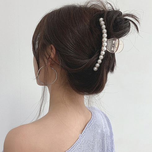 バンスクリップ 可愛い ヘアクリップ バンスクリップ 可愛い ヘアクリップ ヘアアクセサリー おしゃれ 髪飾り フェイクパール ワニクリップ 大きめ 86HXIAN-001