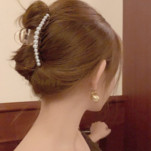 バンスクリップ 可愛い ヘアクリップ バンスクリップ 可愛い ヘアクリップ ヘアアクセサリー おしゃれ 髪飾り フェイクパール ワニクリップ 大きめ 86HXIAN-001