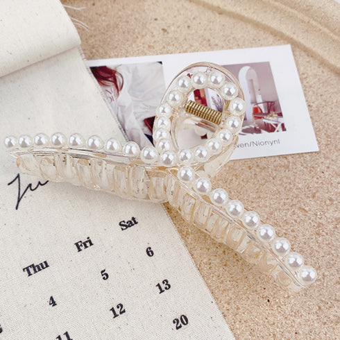 バンスクリップ 可愛い ヘアクリップ バンスクリップ 可愛い ヘアクリップ ヘアアクセサリー おしゃれ 髪飾り フェイクパール ワニクリップ 大きめ 86HXIAN-001