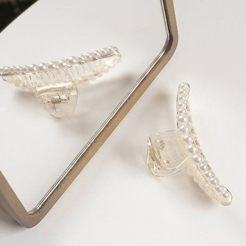 バンスクリップ 可愛い ヘアクリップ バンスクリップ 可愛い ヘアクリップ ヘアアクセサリー おしゃれ 髪飾り フェイクパール ワニクリップ 大きめ 86HXIAN-001