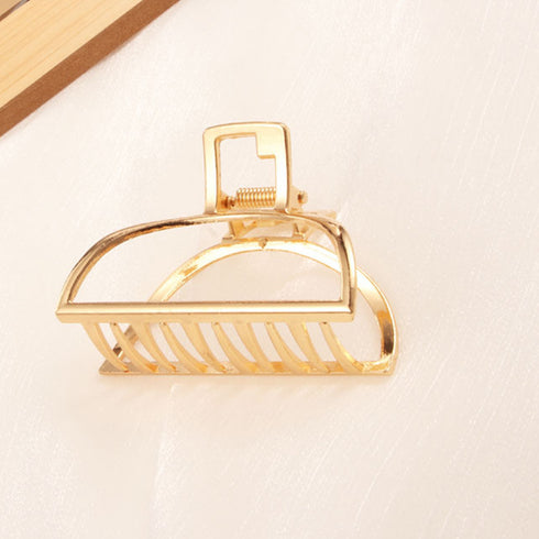 ヘアクリップ ゴールド バンスクリップ シンプル メタルクリップ お出かけ用 ヘアアレンジ しっかり挟める 髪留め 韓国風髪飾り 幾何学模様 ヘアアクセサリー 86HXIAN-002