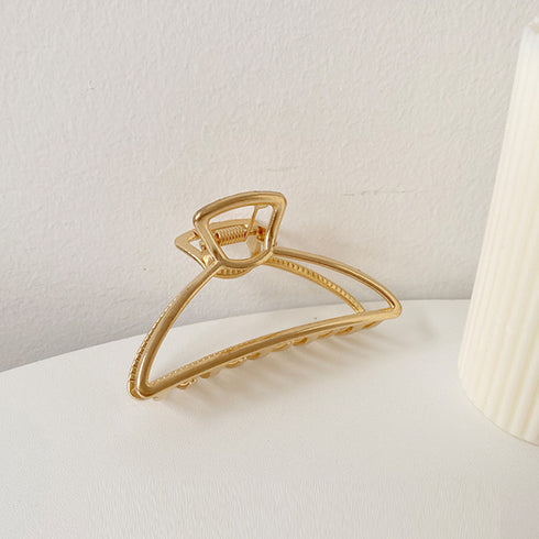 ヘアクリップ ゴールド バンスクリップ シンプル メタルクリップ お出かけ用 ヘアアレンジ しっかり挟める 髪留め 韓国風髪飾り 幾何学模様 ヘアアクセサリー 86HXIAN-002