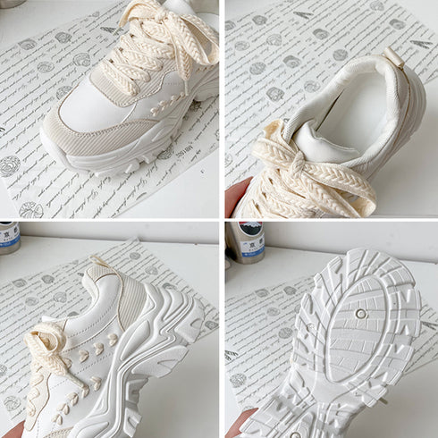 厚底 ダッドスニーカーレディースシューズ 韓国風 ボリューム厚底スニーカー 黒カジュアル スポーティー 美脚 疲れにくい プラットフォーム 歩きやすい靴 春夏秋冬 86JIANL-026