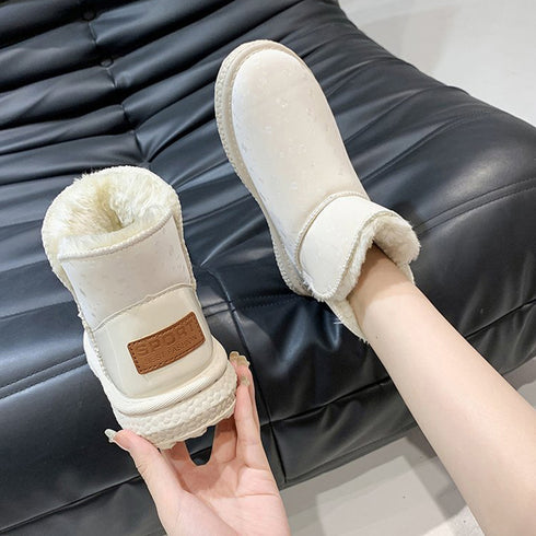 ムートンブーツ 裏起毛 ショートブーツ オシャレ ムートンシューズ 履きやすい フラットヒール 防寒 ブーティ カジュアル靴 もこもこ フェイクムートン 86JIANL-027