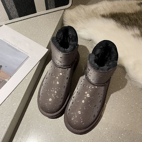 ムートンブーツ 裏起毛 ショートブーツ オシャレ ムートンシューズ 履きやすい フラットヒール 防寒 ブーティ カジュアル靴 もこもこ フェイクムートン 86JIANL-027