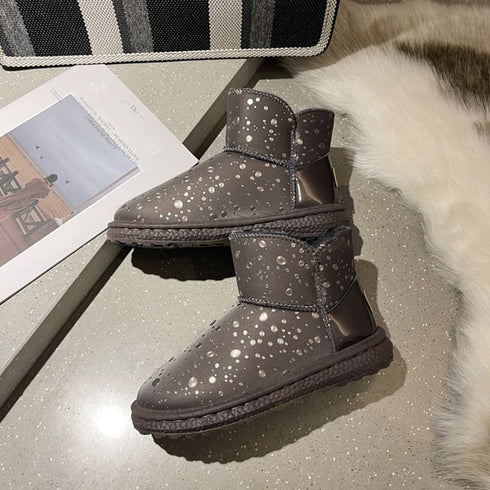 ムートンブーツ 裏起毛 ショートブーツ オシャレ ムートンシューズ 履きやすい フラットヒール 防寒 ブーティ カジュアル靴 もこもこ フェイクムートン 86JIANL-027