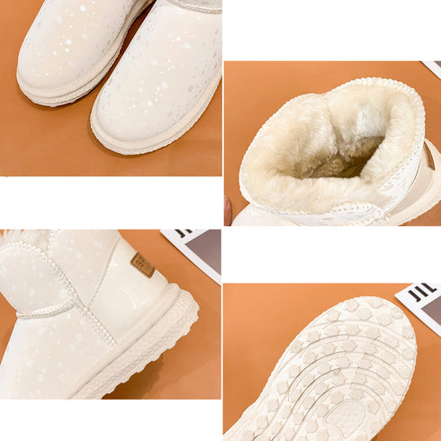 ムートンブーツ 裏起毛 ショートブーツ オシャレ ムートンシューズ 履きやすい フラットヒール 防寒 ブーティ カジュアル靴 もこもこ フェイクムートン 86JIANL-027