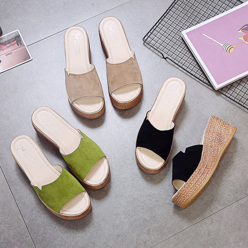 ウェッジソール 厚底サンダル 履きやすい レディース コンフォートサンダル 痛くない ミュールサンダル 歩きやすい ジュート風サンダル おしゃれカジュアルシューズ 86JIANL-030