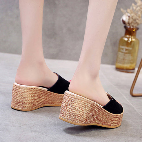ウェッジソール 厚底サンダル 履きやすい レディース コンフォートサンダル 痛くない ミュールサンダル 歩きやすい ジュート風サンダル おしゃれカジュアルシューズ 86JIANL-030