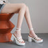 ハイヒール クロスストラップサンダル韓国 レディース 厚底サンダル スクエアトゥ 軽量サマーサンダル 疲れにくい美脚シューズ アンクルストラップ トレンド靴安定感 86JIANL-031