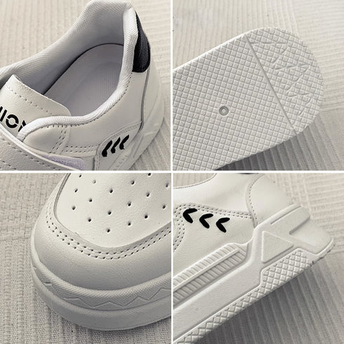 厚底スニーカー ベルクロ レディース美脚 ローカット スニーカー マジックテープ 履きやすい カジュアル シューズ PUレザ ローヒール 靴 通勤通学 歩きやすい 86JIANL-037