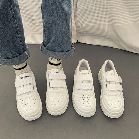 厚底スニーカー ベルクロ レディース美脚 ローカット スニーカー マジックテープ 履きやすい カジュアル シューズ PUレザ ローヒール 靴 通勤通学 歩きやすい 86JIANL-037