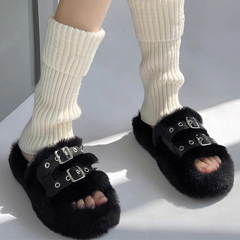 ファーサンダル レディース ボアサンダル 韓国ふわふわ 厚底サンダル ぺたんこ ファースリッパ 歩きやすい おしゃれつっかけ 暖かい もこもこ ルームシューズ秋冬 86JIANL-038