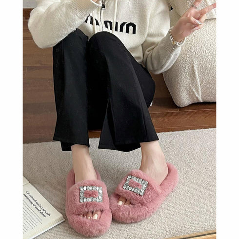 ファーサンダル レディースファースリッパ ふわふわ ぺたんこ 履きやすい コンフォートサンダル もこもこ お洒落 厚底サンダル ルームシューズ 室内室外 滑り止め 86JIANL-039