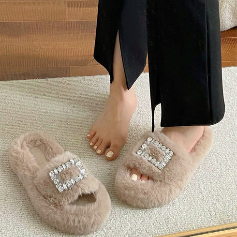 ファーサンダル レディースファースリッパ ふわふわ ぺたんこ 履きやすい コンフォートサンダル もこもこ お洒落 厚底サンダル ルームシューズ 室内室外 滑り止め 86JIANL-039