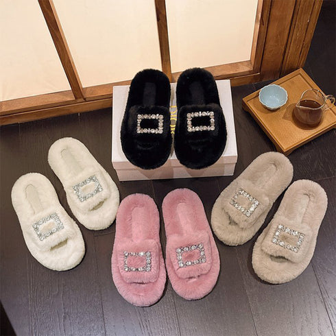 ファーサンダル レディースファースリッパ ふわふわ ぺたんこ 履きやすい コンフォートサンダル もこもこ お洒落 厚底サンダル ルームシューズ 室内室外 滑り止め 86JIANL-039