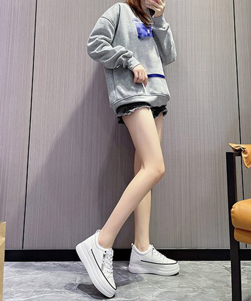 厚底スニーカー韓国 レディース疲れない靴 ローカットスニーカー 歩きやすいシューズ 身長アップスニーカー 通勤通学 春夏秋冬運動靴 履きやすい 美脚 バイカラー靴 86JIANL-043