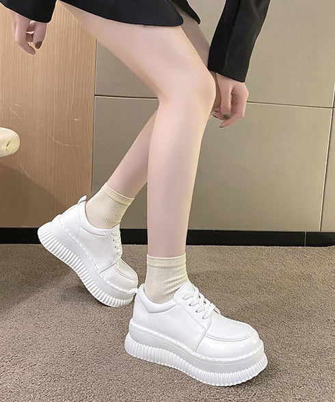 厚底ローファー レディース 韓国シューズ 歩きやすい レースアップ靴 編み上げローファー 大人可愛い Uチップシューズ 疲れない おしゃれドレスシューズ 通勤通学 86JIANL-044