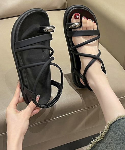 ストラップサンダル厚底親指トングサンダル レディース リゾートサンダル 履きやすい サマーサンダル 美脚疲れにくい スポサン バックゴム フラットサンダル 韓国風 86JIANL-045