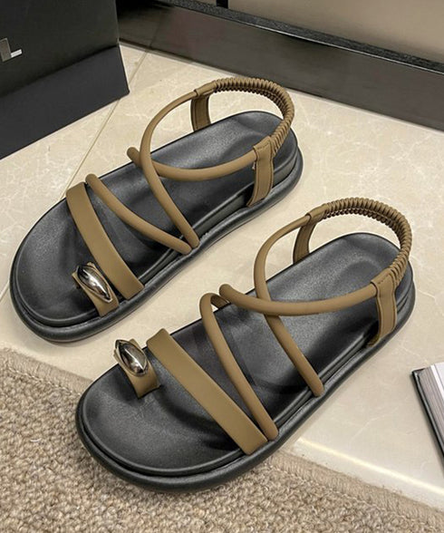 ストラップサンダル厚底親指トングサンダル レディース リゾートサンダル 履きやすい サマーサンダル 美脚疲れにくい スポサン バックゴム フラットサンダル 韓国風 86JIANL-045