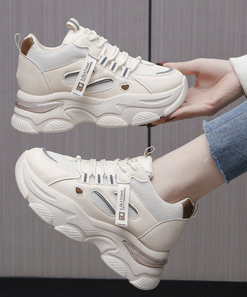 厚底ダッドスニーカー レースアップ 韓国 ボリュームスニーカー カッコイイ ガーリー 疲れにくいシューズ 滑りにくい ウォーキングシューズ 履きやすいスポーツくつ 86JIANL-046
