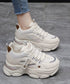 厚底ダッドスニーカー レースアップ 韓国 ボリュームスニーカー カッコイイ ガーリー 疲れにくいシューズ 滑りにくい ウォーキングシューズ 履きやすいスポーツくつ 86JIANL-046