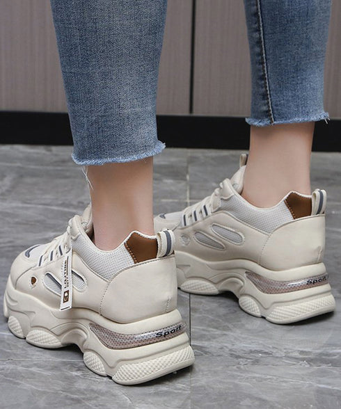 厚底ダッドスニーカー レースアップ 韓国 ボリュームスニーカー カッコイイ ガーリー 疲れにくいシューズ 滑りにくい ウォーキングシューズ 履きやすいスポーツくつ 86JIANL-046