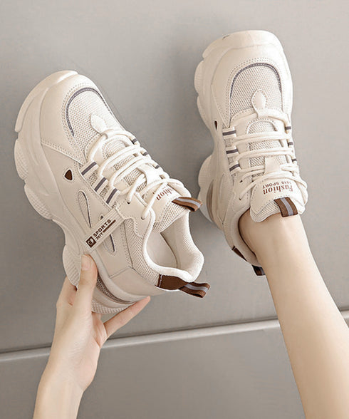 厚底ダッドスニーカー レースアップ 韓国 ボリュームスニーカー カッコイイ ガーリー 疲れにくいシューズ 滑りにくい ウォーキングシューズ 履きやすいスポーツくつ 86JIANL-046