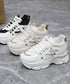 厚底ダッドスニーカー レースアップ 韓国 ボリュームスニーカー カッコイイ ガーリー 疲れにくいシューズ 滑りにくい ウォーキングシューズ 履きやすいスポーツくつ 86JIANL-046