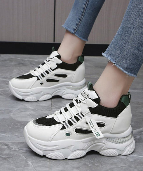 厚底ダッドスニーカー レースアップ 韓国 ボリュームスニーカー カッコイイ ガーリー 疲れにくいシューズ 滑りにくい ウォーキングシューズ 履きやすいスポーツくつ 86JIANL-046