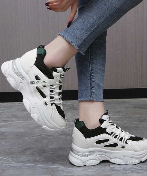 厚底ダッドスニーカー レースアップ 韓国 ボリュームスニーカー カッコイイ ガーリー 疲れにくいシューズ 滑りにくい ウォーキングシューズ 履きやすいスポーツくつ 86JIANL-046