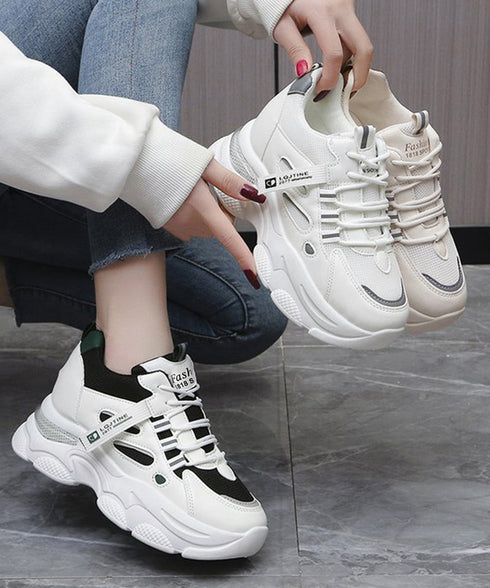 厚底ダッドスニーカー レースアップ 韓国 ボリュームスニーカー カッコイイ ガーリー 疲れにくいシューズ 滑りにくい ウォーキングシューズ 履きやすいスポーツくつ 86JIANL-046