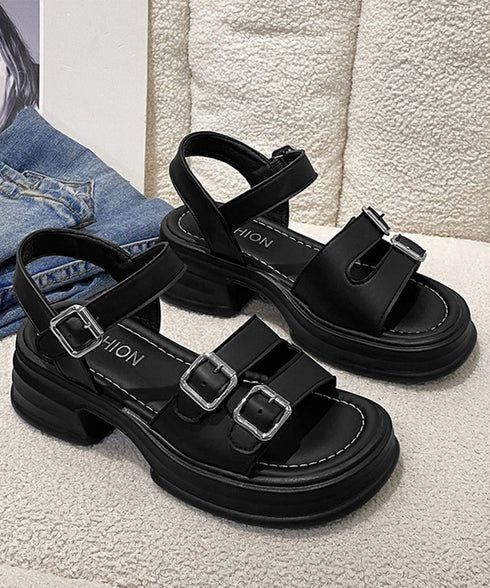 厚底サンダル レディース ベルトサンダル ダブルベルト サマーサンダル ボリュームソール 太ヒール コンフォートサンダル美脚 カジュアル おしゃれ夏靴 歩きやすい 86JIANL-050