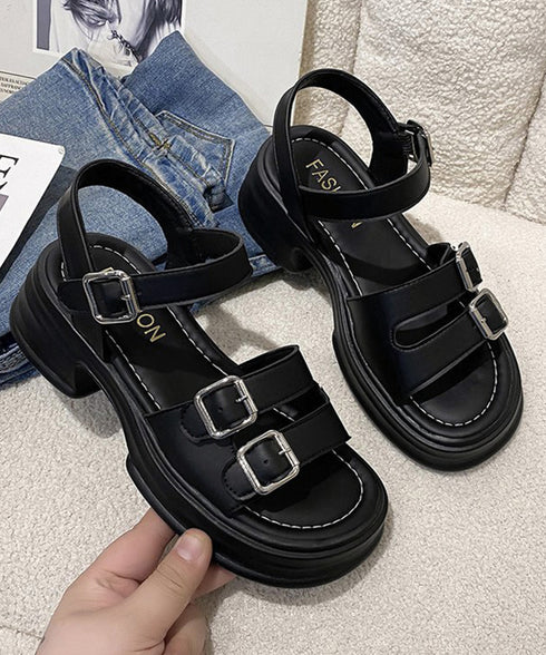 厚底サンダル レディース ベルトサンダル ダブルベルト サマーサンダル ボリュームソール 太ヒール コンフォートサンダル美脚 カジュアル おしゃれ夏靴 歩きやすい 86JIANL-050