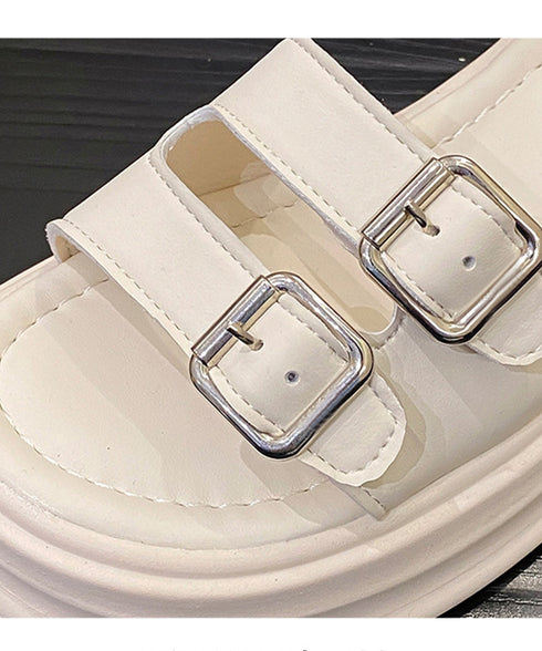 厚底サンダル レディース ベルトサンダル ダブルベルト サマーサンダル ボリュームソール 太ヒール コンフォートサンダル美脚 カジュアル おしゃれ夏靴 歩きやすい 86JIANL-050